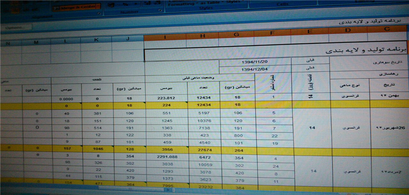 برنامه تولید مدون و لایه بندی رهاسازی ماهی